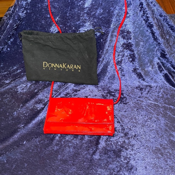 Vintage Donna Karan Red patent leather clutch - Picture 1 of 6
